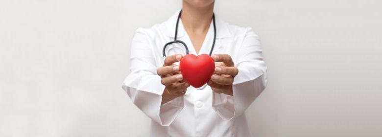 Medical professional holding heart